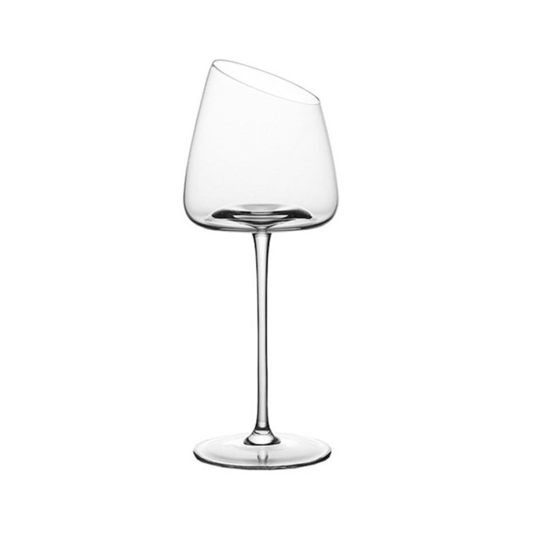 350ML 2pc (Pair) Slanted Medium Capacity  Crystal Wine Glass