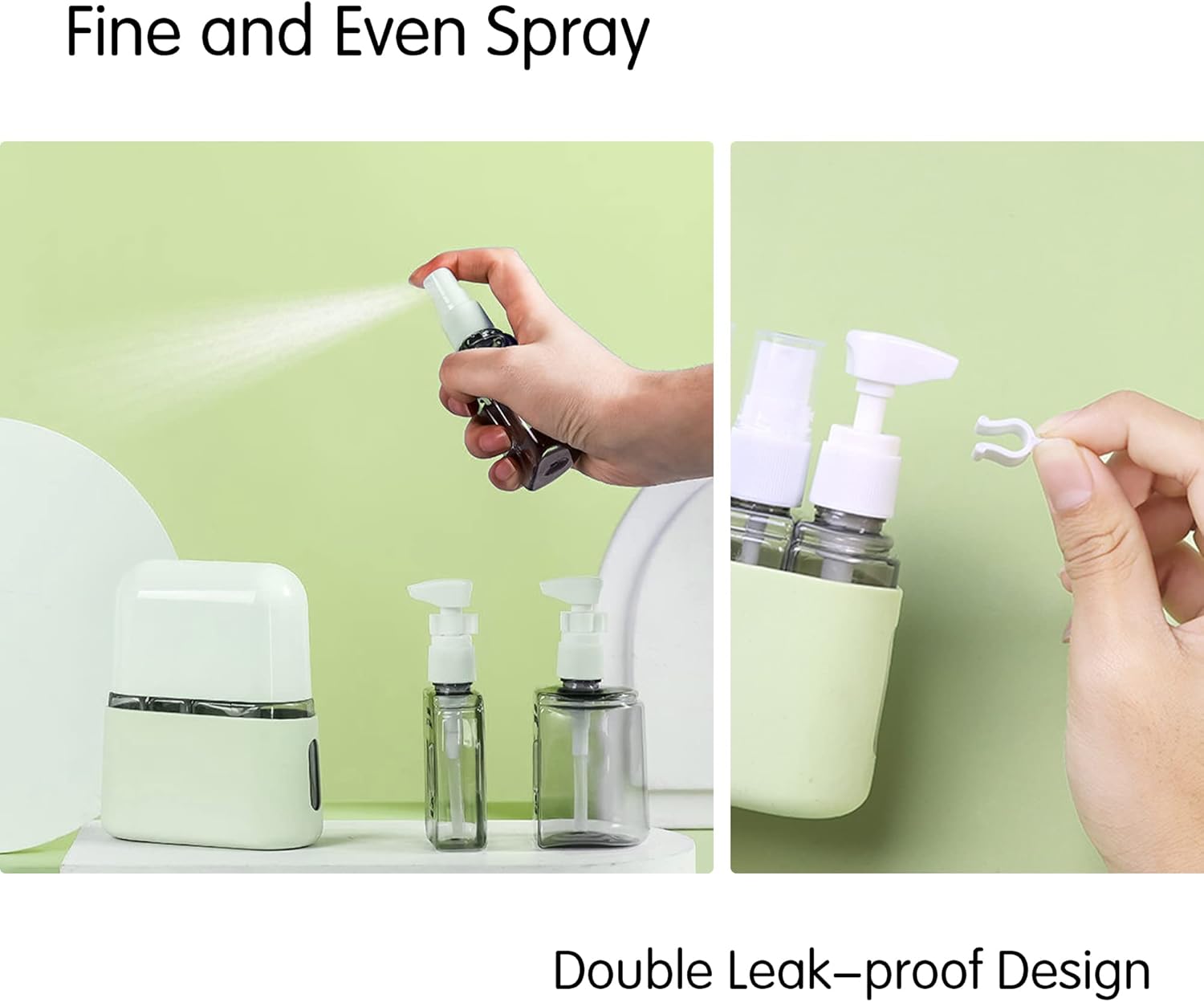 4 in1 50ml Travel Bottle set With Labels and Storage Box for Shampoo/Spray/ Lotion/ Sunscreen