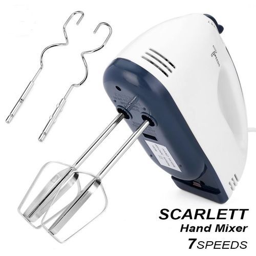 Scarlet 7Speed Hand Mixer + FREE Measuring Cups & 12 Holes Cupcake Baking Tin