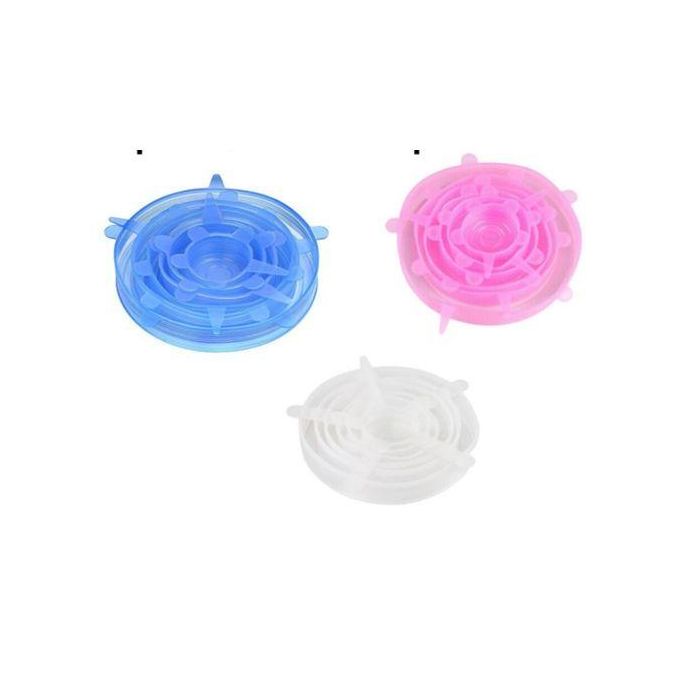 6PCs Reusable Microwave & Freezer Safe Silicone Food Covers