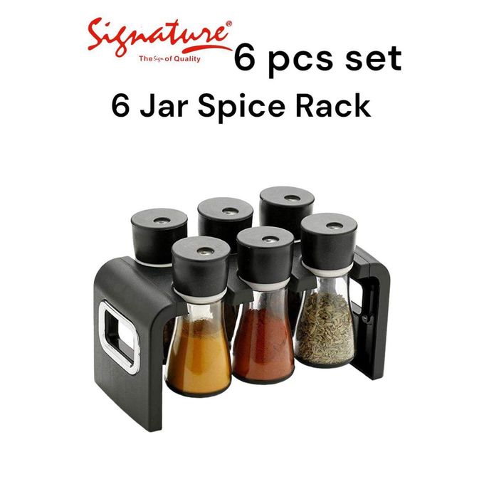 6PCs Set Spice Jars - Plastic Spice Rack for Organized Stylish Kitchen