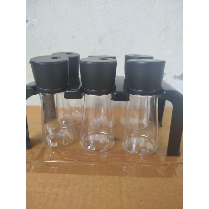 6PCs Set Spice Jars - Plastic Spice Rack for Organized Stylish Kitchen