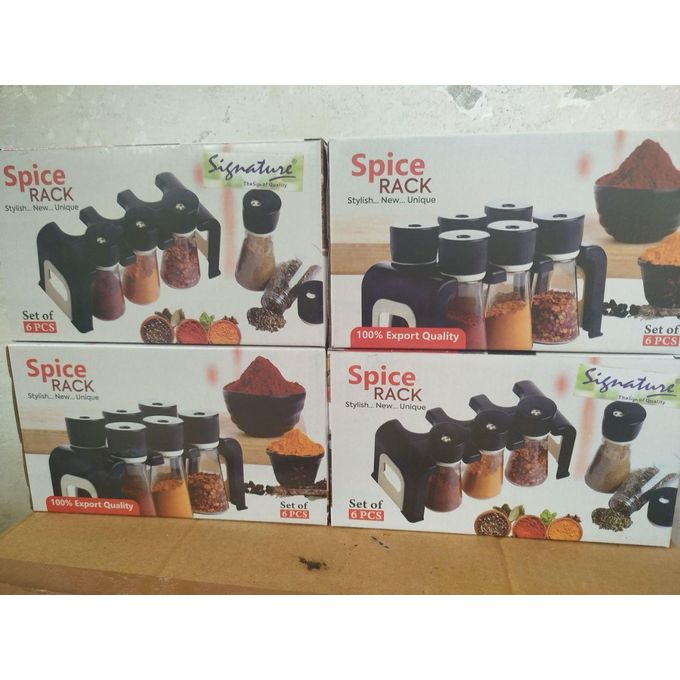 6PCs Set Spice Jars - Plastic Spice Rack for Organized Stylish Kitchen