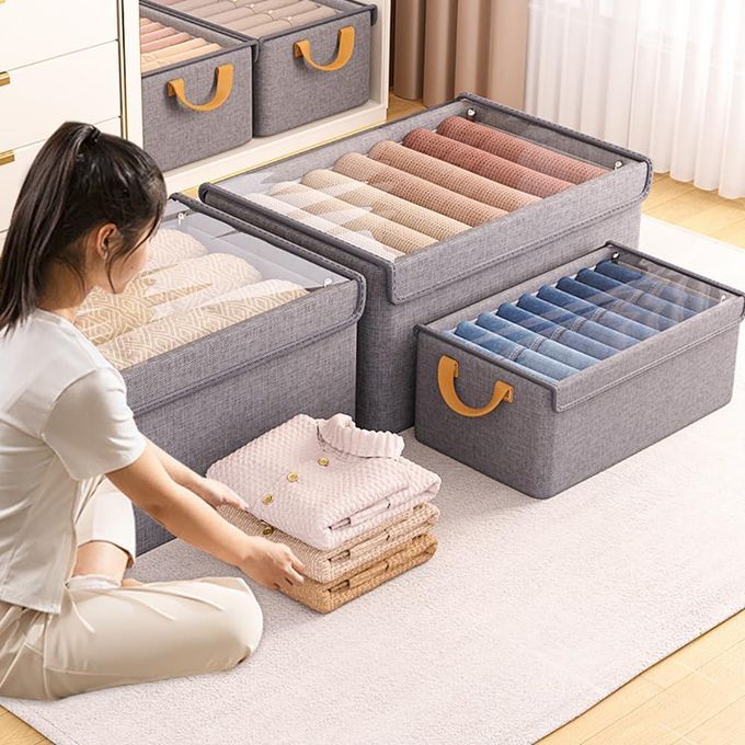 2PCs Closet Storage Organizers with Clear Covers