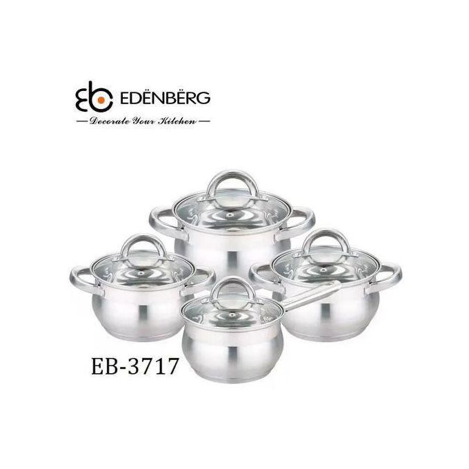 Edenberg 8pcs Dish Washer Safe and Stainless Steel Cookware Set