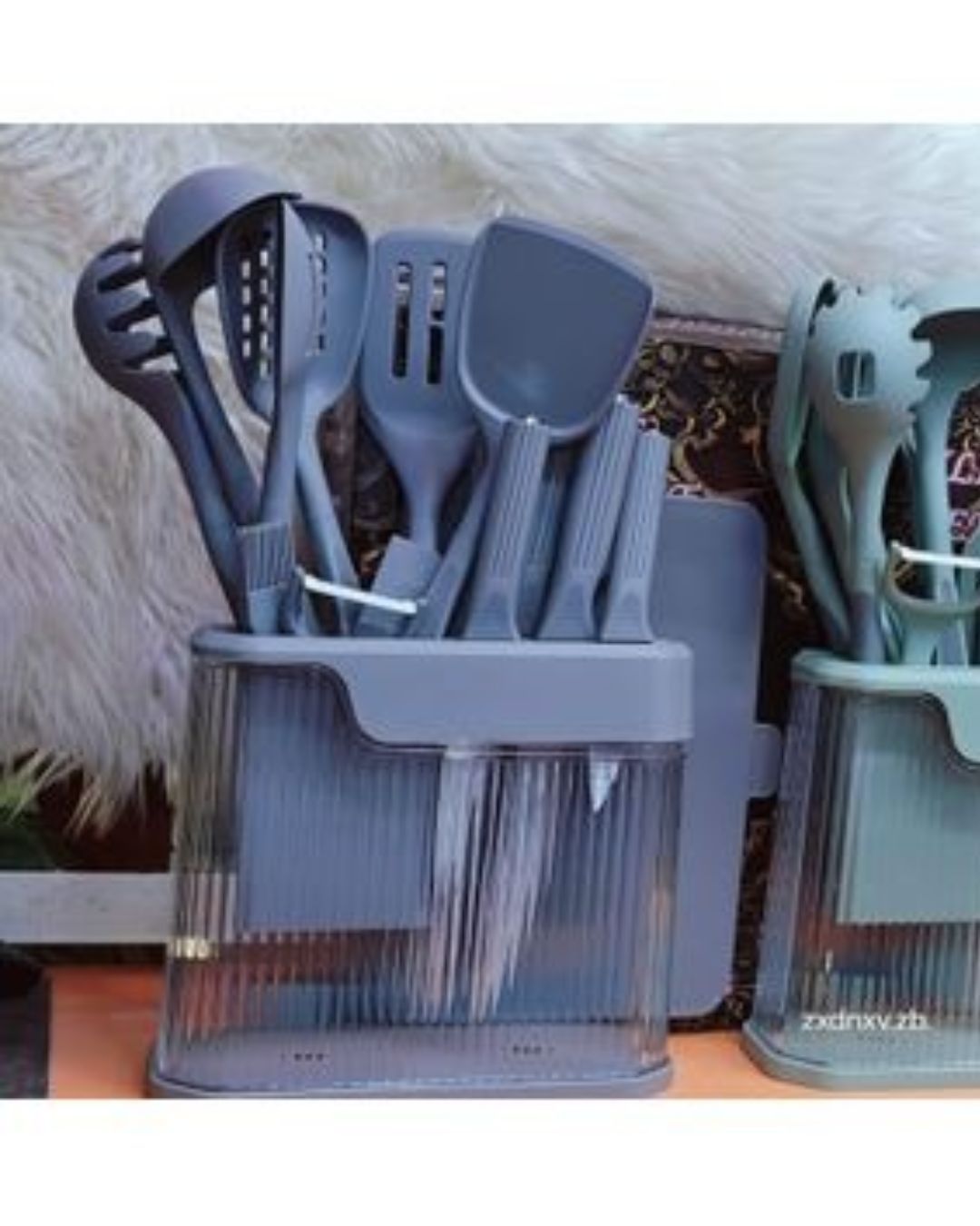 17PCs High Quality and Unique Design Silicone Cooking Spoon Set with Holder