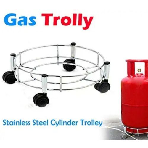 4 Wheels Metallic Gas Cylinder Trolley