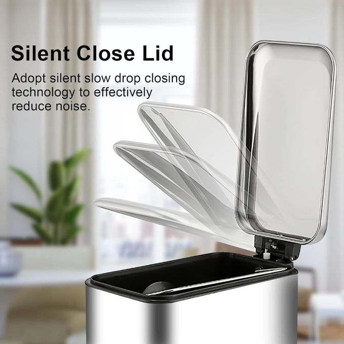 Stainless Steel Pedal Dustbin – 5L Compact Trash Bin for Bathroom & Home