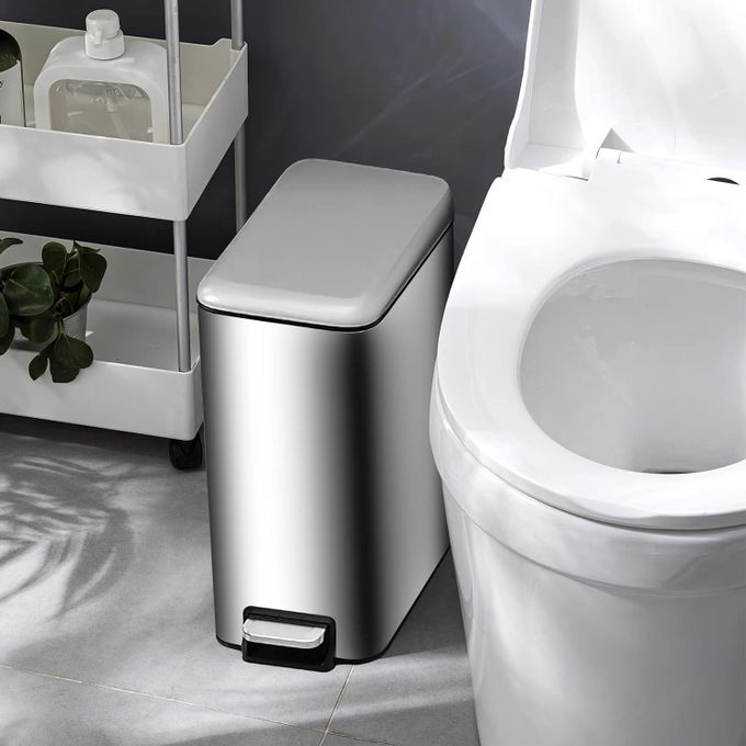Stainless Steel Pedal Dustbin – 5L Compact Trash Bin for Bathroom & Home