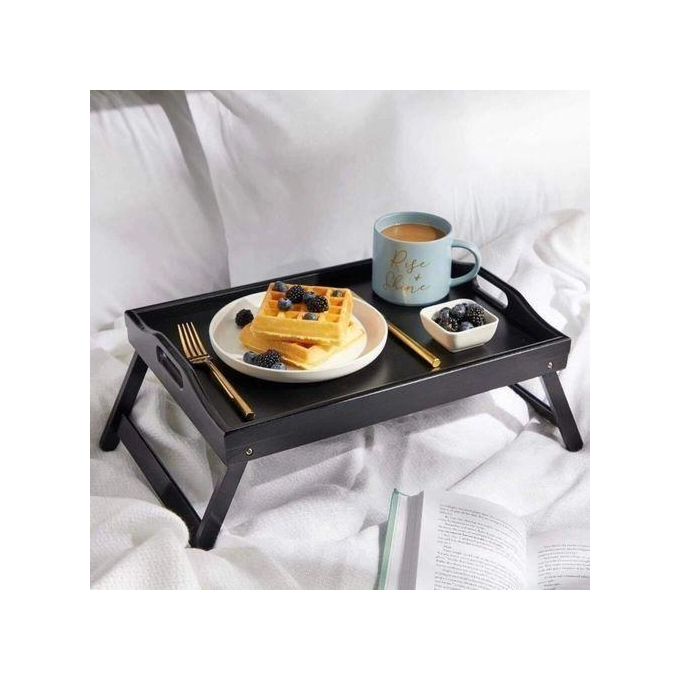 Breakfast in bed or Portable Foldable Bamboo Tray