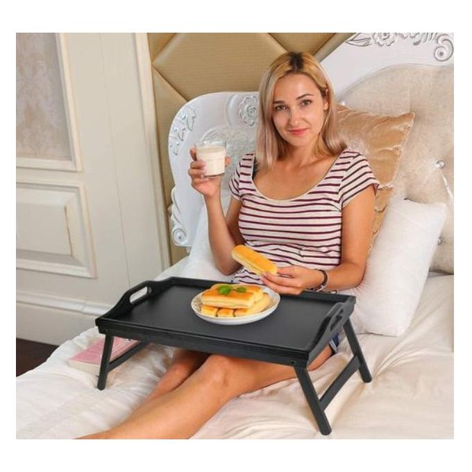 Breakfast in bed or Portable Foldable Bamboo Tray
