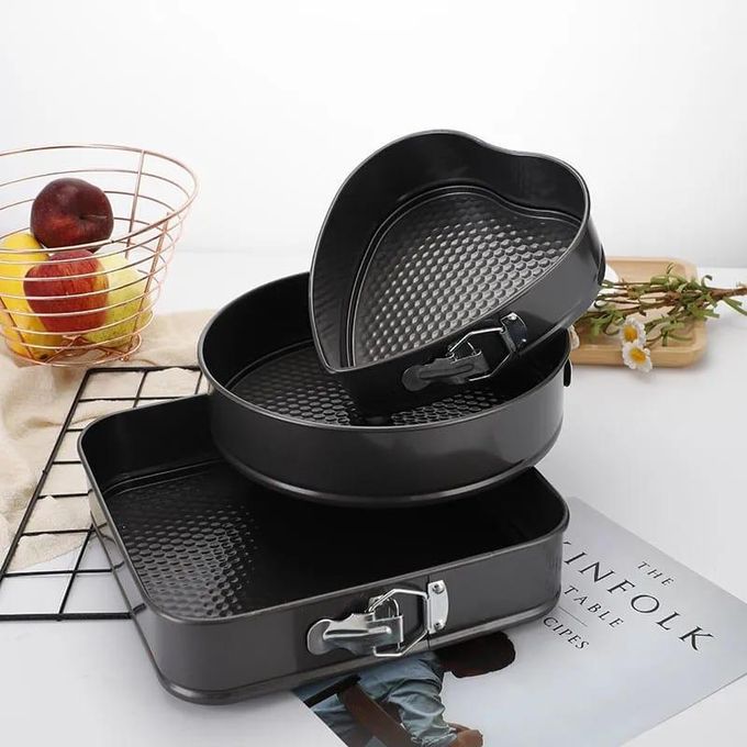 3 Mixed Shapes  Quick Release Baking Tins