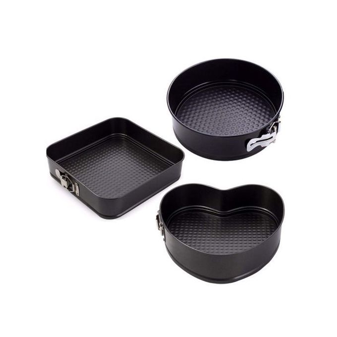 3 Mixed Shapes  Quick Release Baking Tins