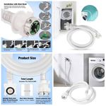 Universal Washing Machine Inlet Hose Pipe with Screws for any Tap fitting Water Inlet with Tap Adapter