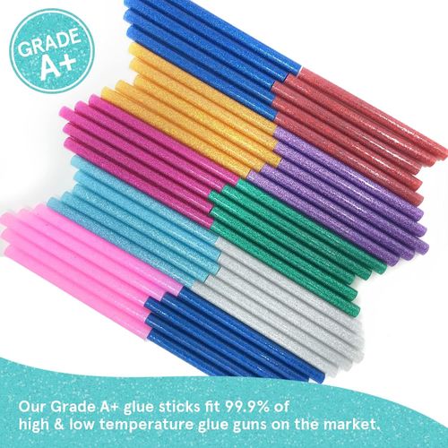 SunPower Coloured Glue Sticks Glittering Hot Melt Glue Gun Sticks 7mm 30pcs High Quality