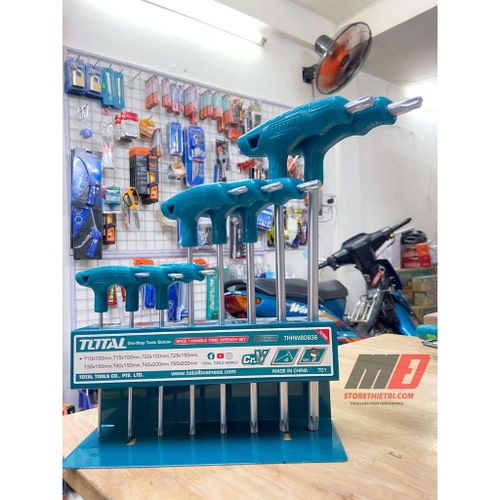 TOTAL 8PCS T-Handle Hex Wrench Set Hex Keys Allen Keys Heavy Duty CrV