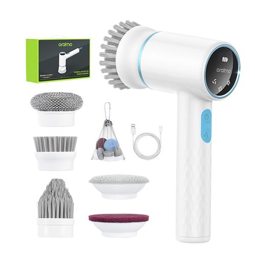 Oraimo Cordless Cleaner Scrubber Electric Spin Brush with 5 Replacement Heads 3 Spin Speeds