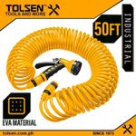 Tolsen Hose Pipes Magic Hose Pipe Garden Spiral Hose 3/8'' 15 Metres with Adjustable Water Spray Gun