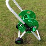Hose Reel 45m Garden Tool For Reeling In Hose Pipes 1/2'' Portable Mobile Pipe Hose Reel Trolley Cart with Wheels for Garden, Home Car Wash
