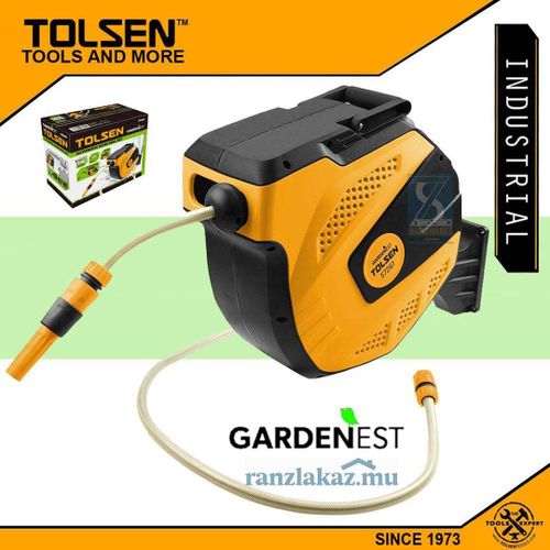 Tolsen Hose Pipe Retractable Automatic Hose Pipe Reel Set 15M 1/2'' Hose Reel