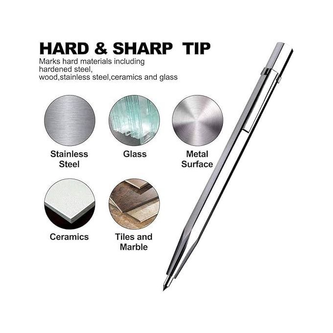 Tile Cutter Pen Glass Cutter Pen Tile Cutting Pen Glass Cutter Sharp Durable Carbide Tip Etching Pen For Metal-Work Tiles Glass Porcelain Mirror Ceramic Money Drawing Line Steel Needle Jade Cutter Pen