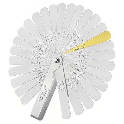 Rossel Feeler Gauges Premium Quality Filler Gauges Heavy Duty Filler Gauges For Measuring Gaps Width Thickness 32 Blades