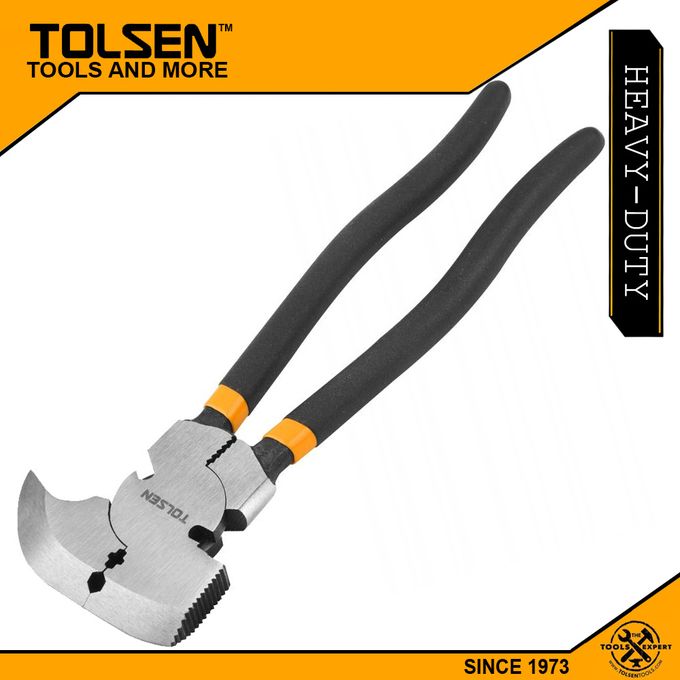Tolsen Fencing Plier 10'' With Hammer Head Heavy Duty Fence Pliers With Wire Cutters, Nail Hammer & Staple Remover
