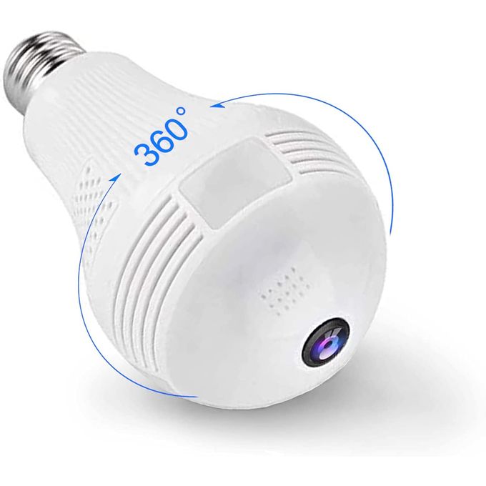 CALUS Smart Bulb 360° Security Camera, 2K 3MP 360 Degree Panoramic Indoor/Outdoor Wireless IP WiFi Camera For Baby/Pet/Nanny/Elder/Home, Color Night Vision, Motion Detection, Two Way Talk, E27 Light S