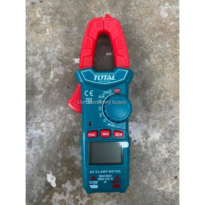 TOTAL Digital Clamp Meter Electrical Tester Tool 200Amps 2000 Counts Digital AC Clamp Meter