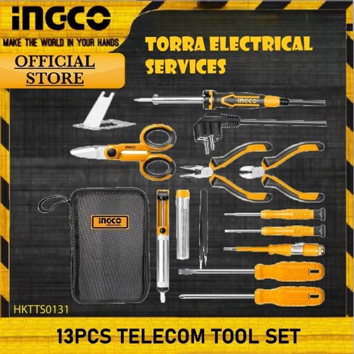 Ingco Telecom Tool Set 13PCS Ingco Scissors Soldering Iron Tweezers Pump