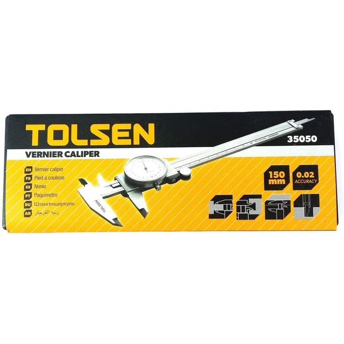 Tolsen Vernier Caliper 6'' 150mm Analog Dial Caliper