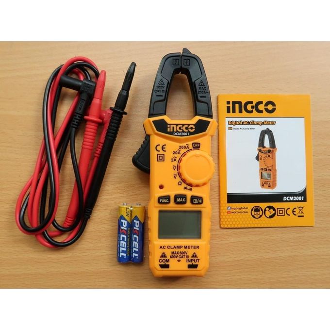 Ingco Digital Clamp Meter Electrical Tester Tool 2000 Counts Data Hold DCM2001