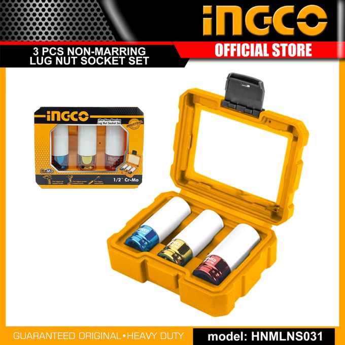 Ingco Lug Nut Socket Set Wheels Rims Car Tires Lug Nuts 3Pcs 1/2'' Ingco