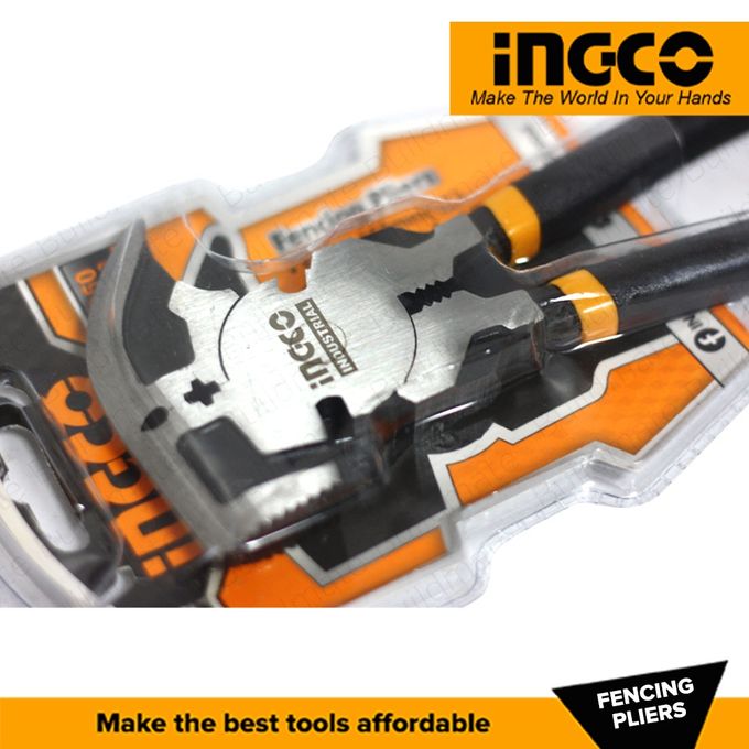 Ingco Fencing Plier 10'' & Hammer Head Heavy Duty With Wire Cutters, & Staple Remover