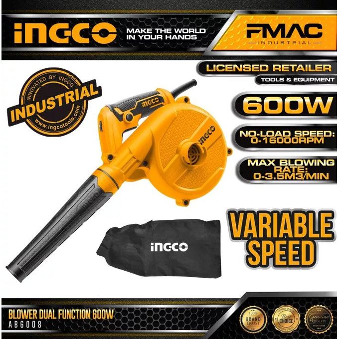 Ingco Blower Vacuum 600W Air Dusters Leaf Blower