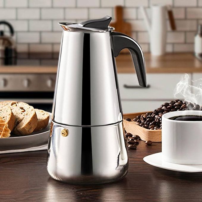 9 Cup Stovetop Espresso Maker Stainless Steel Moka Pot Espresso Maker Cafeteras Italian Coffee Maker Capable Moka Coffee Machine Greca Coffee Maker for Home Camping