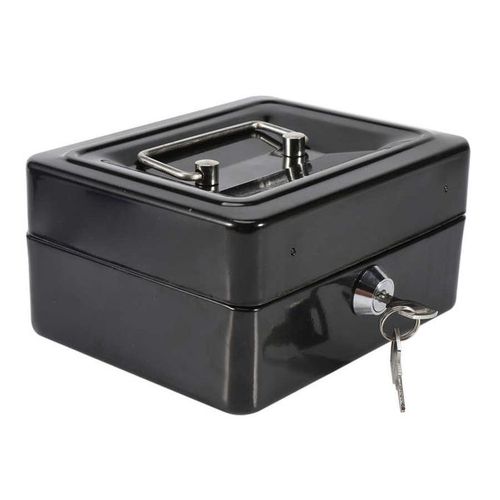 Cash Box 8 Inches With 2Keys Lock-Black