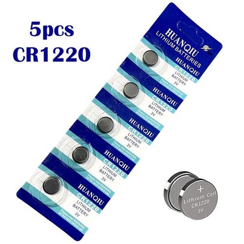 Huanqiu 5pcs/Card 3V CR1220 Coin Battery Lithium DL1220 Button Cell Batteries For Watch Electronic Remote