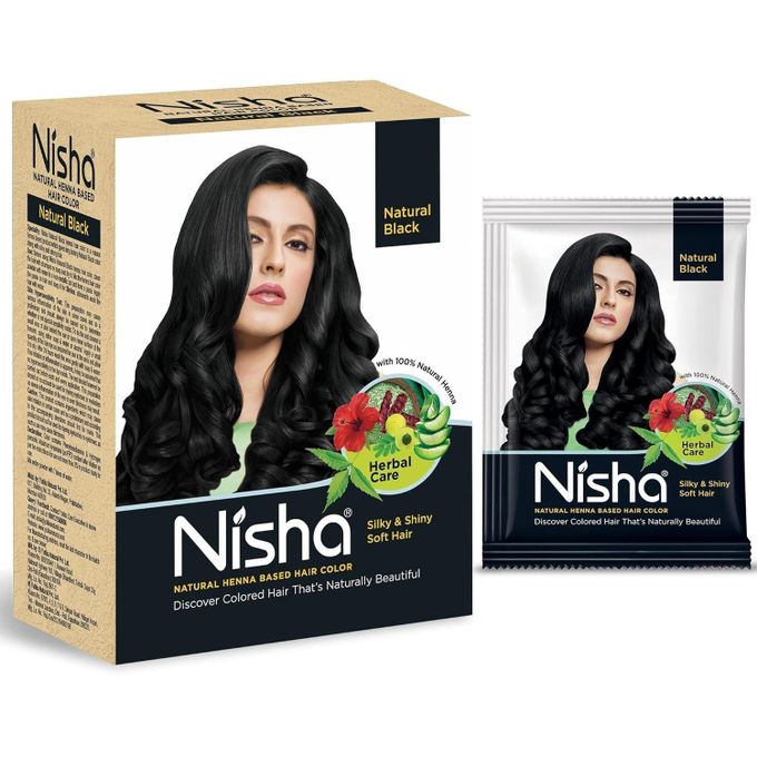 Nisha Natural Henna Based Hair Color, Permanent Black Hair Color Dye