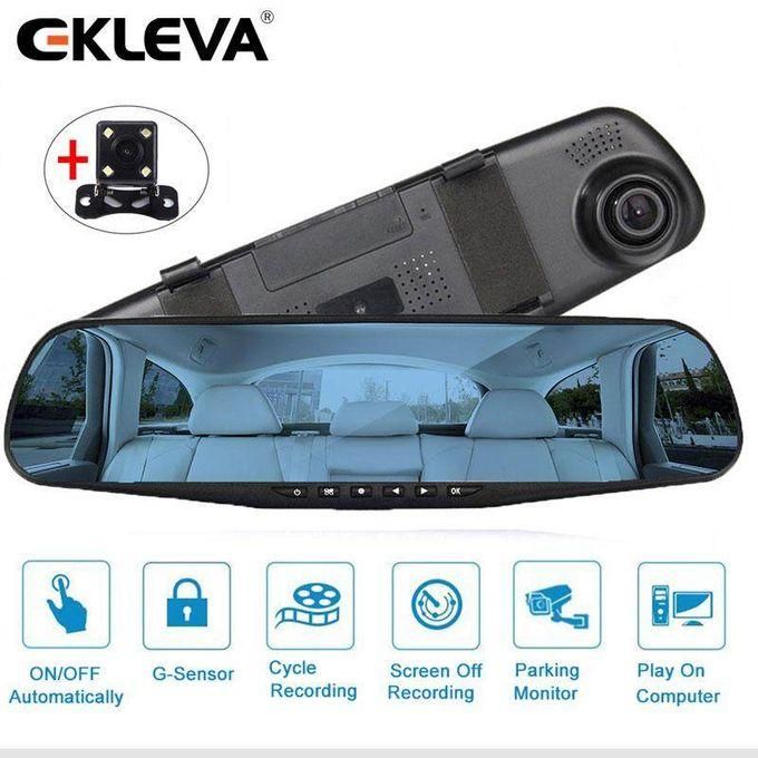 Car Video Recorder Full HD 1080P Car Video Camera Dual Lens for Vehicles Front & Rearview Mirror Car DVR Dash Cam Reverse Parking System - 4.3"