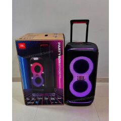 Jbl PartyBox Stage 320 Portable Bluetooth Party Speaker with Wheels and Telescopic Handle, Pro Sound, Splashproof Design, Light Show