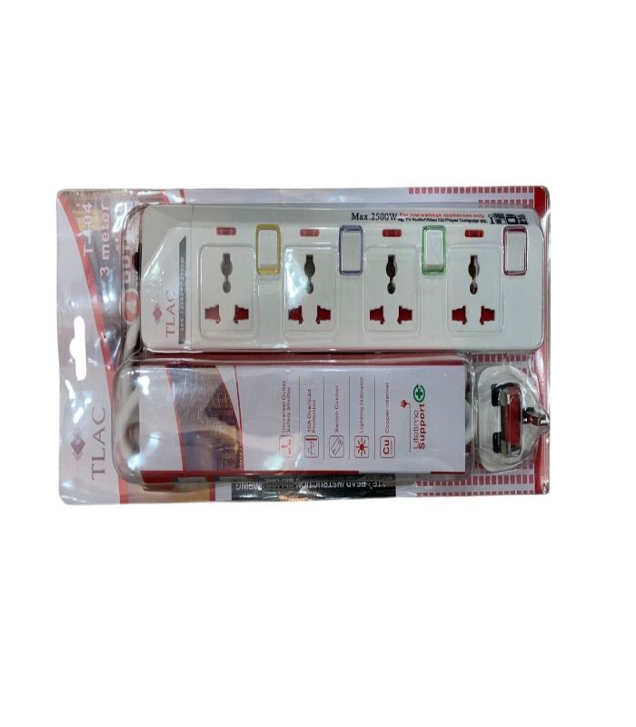 TLAC 4 Way Power Extension With Surge Protector T-104