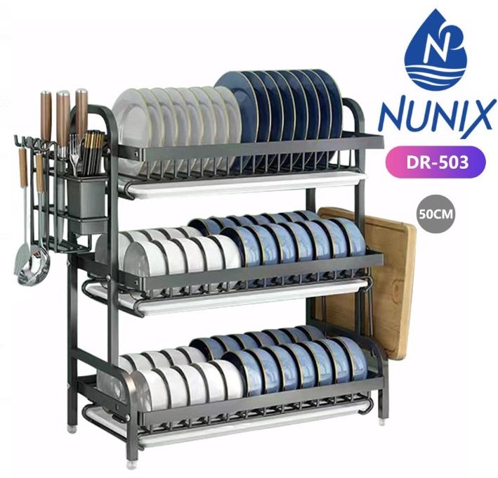 Nunix Dishrack, Multifunctional bowl rack stainless steel 3 tier, DR-503