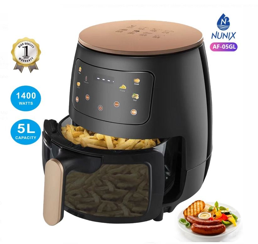 Nunix 5Liters Electric Air Fryer-Oil Free With Digital Touch Screen AF-05GL