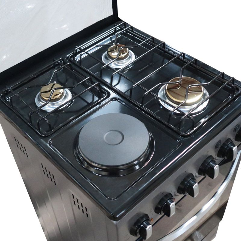 Nunix Cooker Free Standing 3 Gas Burners, 1 Hotplate, Electric Oven 50* 55*84cm