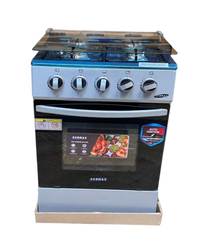 Ecomax Cooker 50x55cm 4 Gas Burners  With Gas Oven (1 YR WRTY)