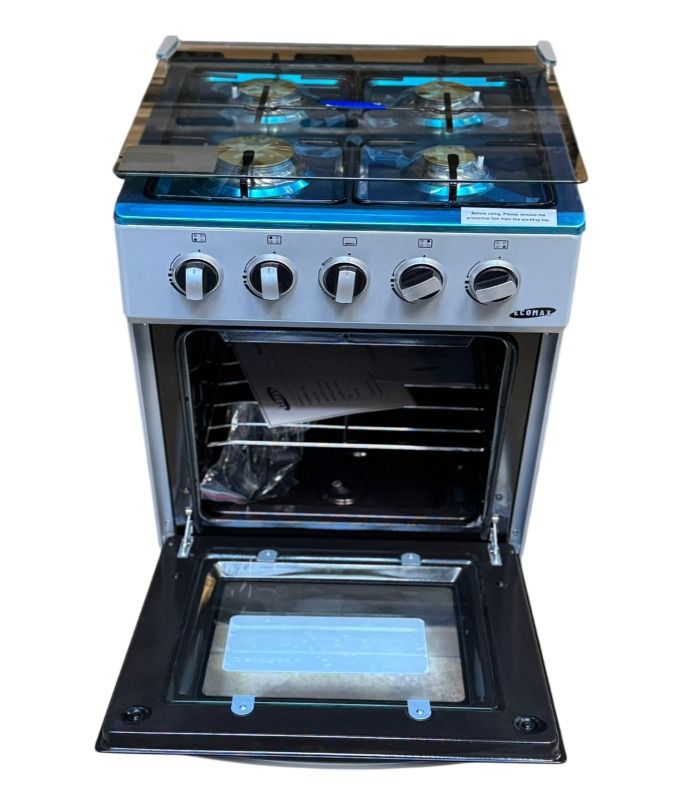 Ecomax Cooker 50x55cm 4 Gas Burners  With Gas Oven (1 YR WRTY)