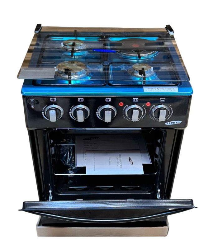 Ecomax Cooker 50x55cm 3 Gas Burners + 1 Hotplate Cooker  (1 YR WRTY)