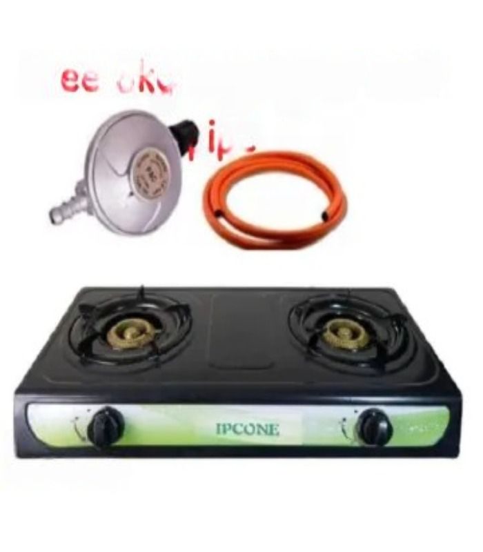 Ipcone Cooker 2 Burner Gas Tabletop Stainless Steel  With Free 13kg regulator, Gas pipe and Tighteners 7102