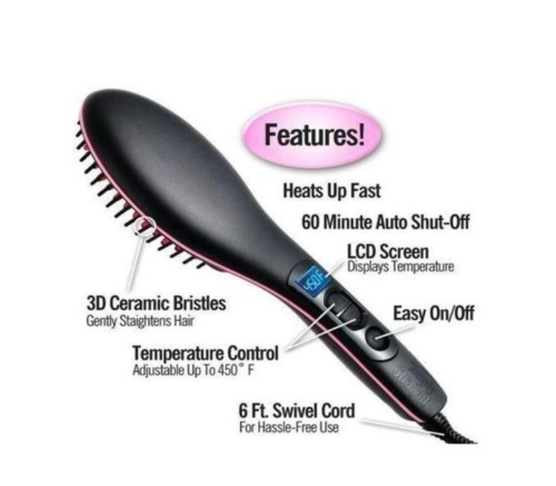 Simply Straight Hair Straightening Brush Comb  Electric